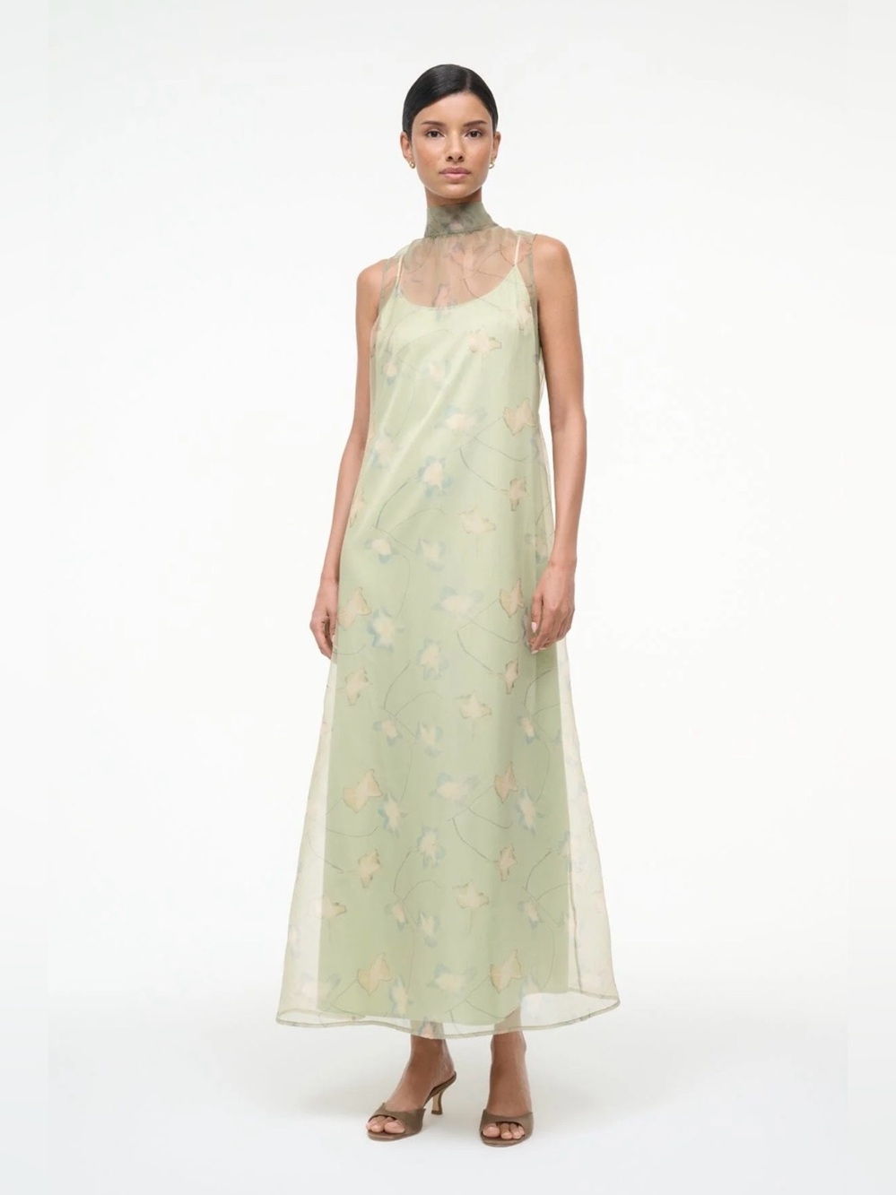 STAUD Albee Dress in Botanical Moss